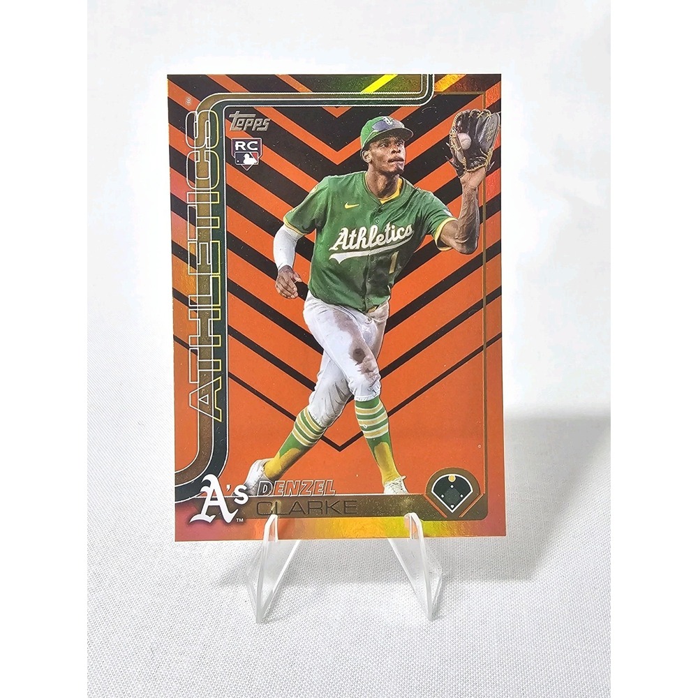 Denzel Clarke 2025 Topps Update #US14 Holiday Orange Black Foil (RC) Athletics